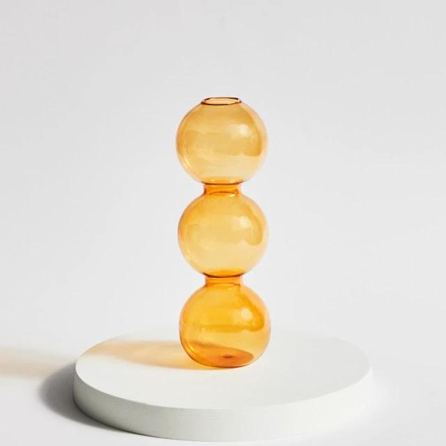 Modern Glass Candleholder-Orange by Bowlift