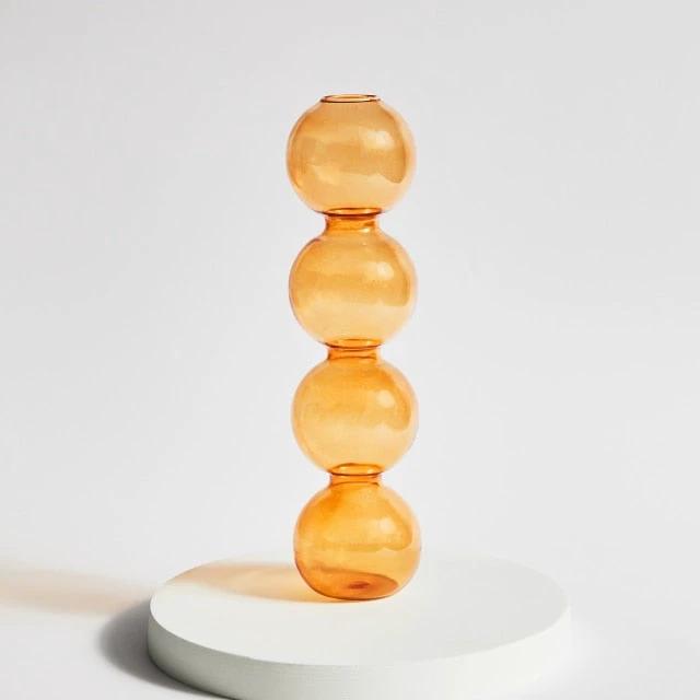 Modern Glass Candleholder-Orange by Bowlift