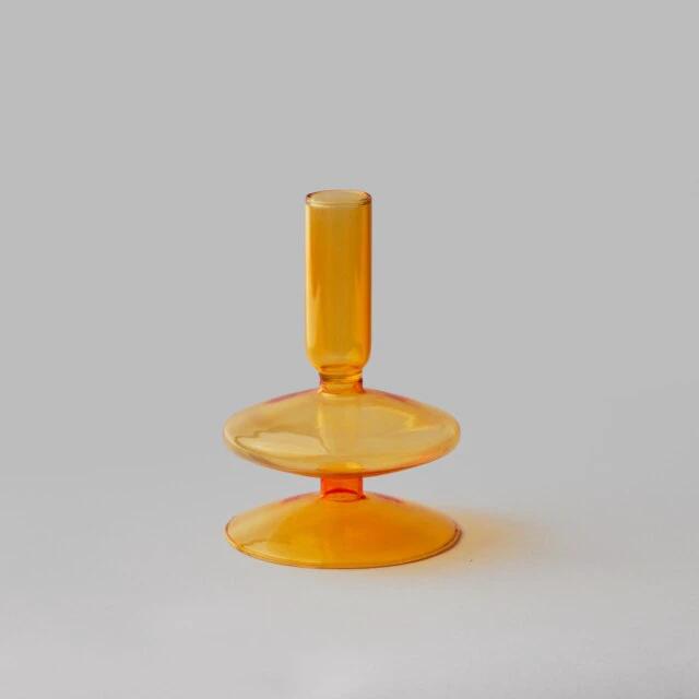 Modern Glass Candleholder-Orange by Bowlift