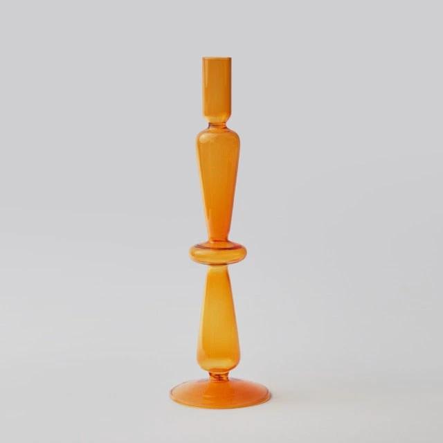 Modern Glass Candleholder-Orange by Bowlift