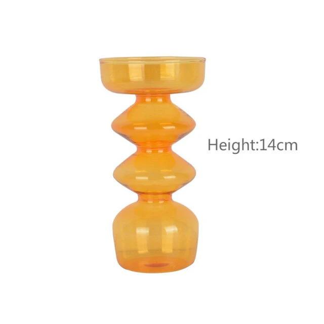 Modern Glass Candleholder-Orange by Bowlift