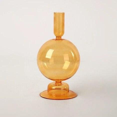 Modern Glass Candleholder-Orange by Bowlift