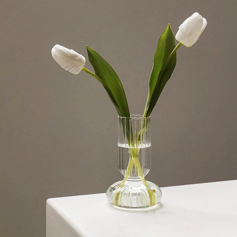 Glass Striped Cylinder Vase by Bowlift
