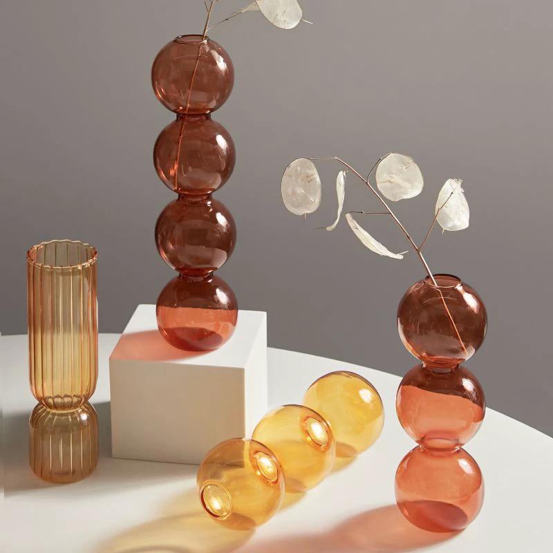 Modern Glass Candleholder-Brown by Bowlift