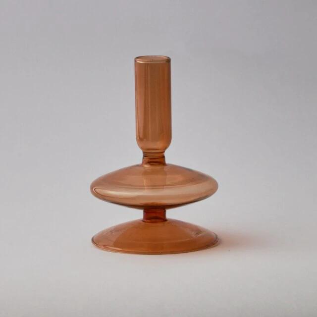 Modern Glass Candleholder-Brown by Bowlift