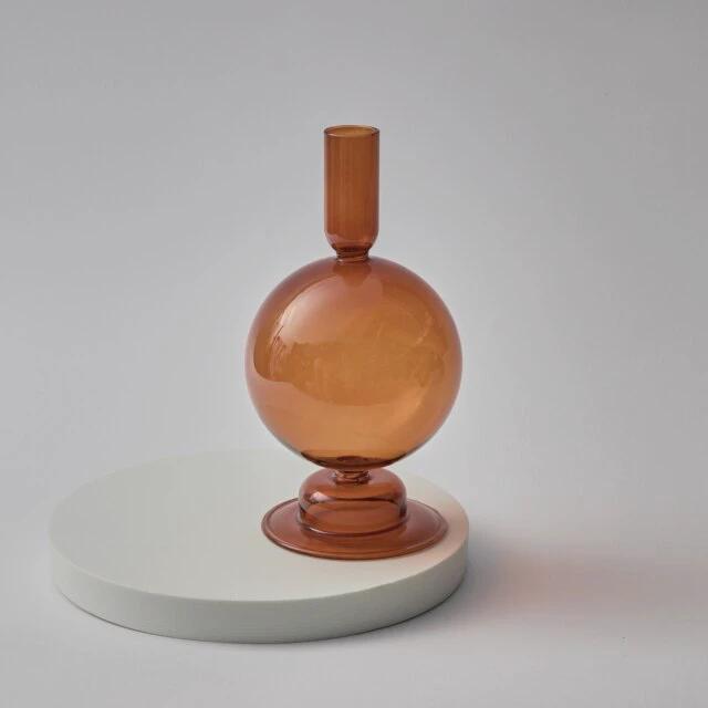 Modern Glass Candleholder-Brown by Bowlift
