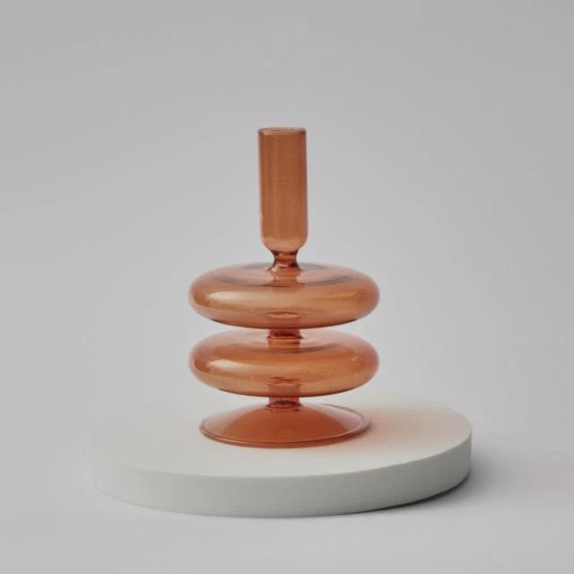 Modern Glass Candleholder-Brown by Bowlift