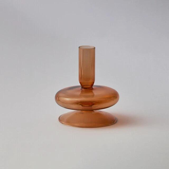 Modern Glass Candleholder-Brown by Bowlift