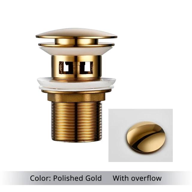 Polished Brass Bathroom Sink Drains by BowLift