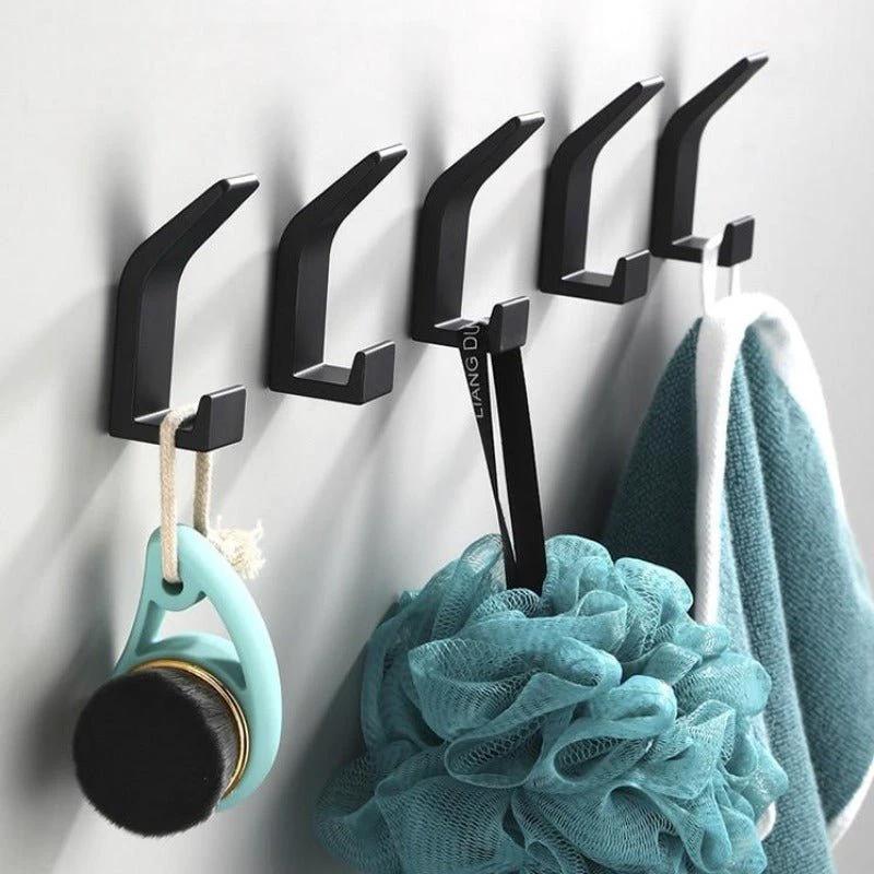 Aviro Aluminum Wall Hooks Black/White - Modern Decorative Coat Hooks by BowLift