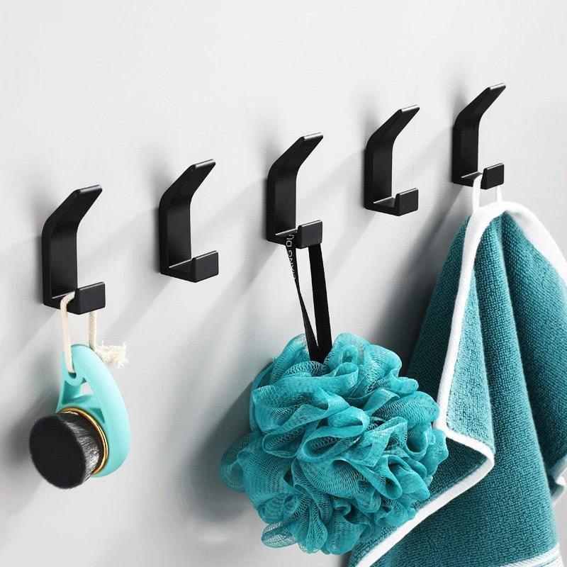 Aviro Aluminum Wall Hooks Black/White - Modern Decorative Coat Hooks by BowLift