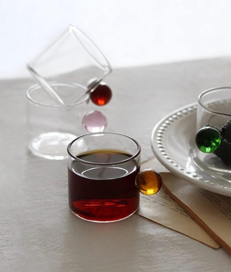 Globe Handle Glass Espresso Cup by Bowlift