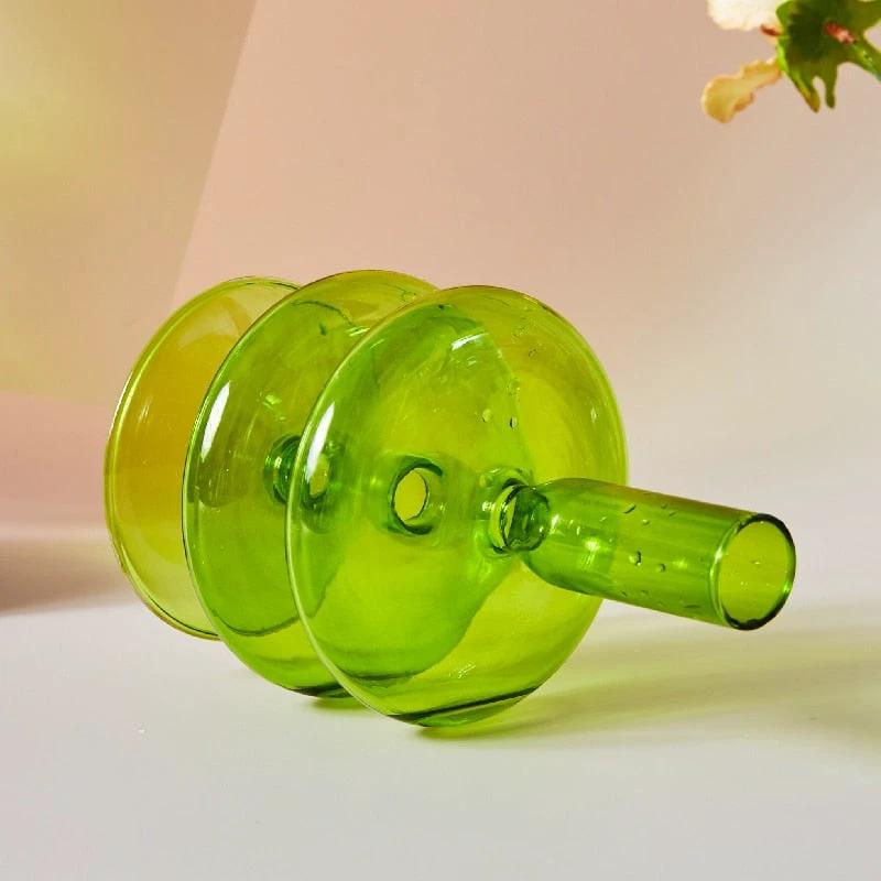 Modern Glass Candleholder-Lime by Bowlift