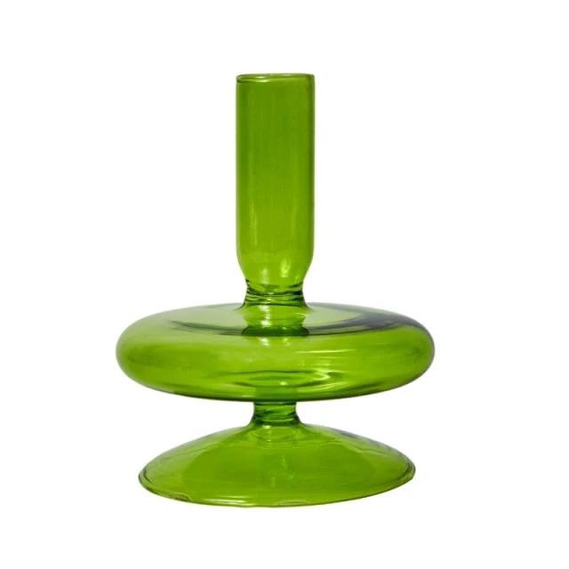 Modern Glass Candleholder-Lime by Bowlift