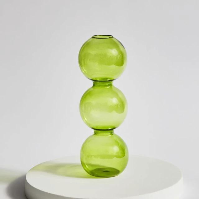 Modern Glass Candleholder-Lime by Bowlift