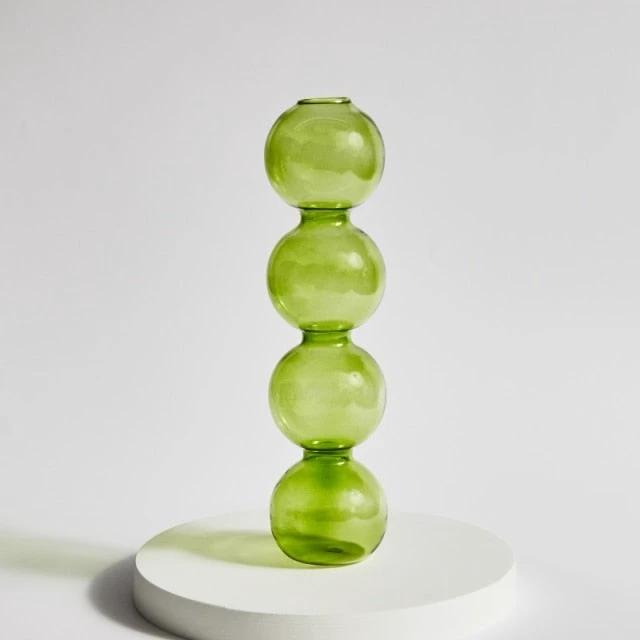 Modern Glass Candleholder-Lime by Bowlift