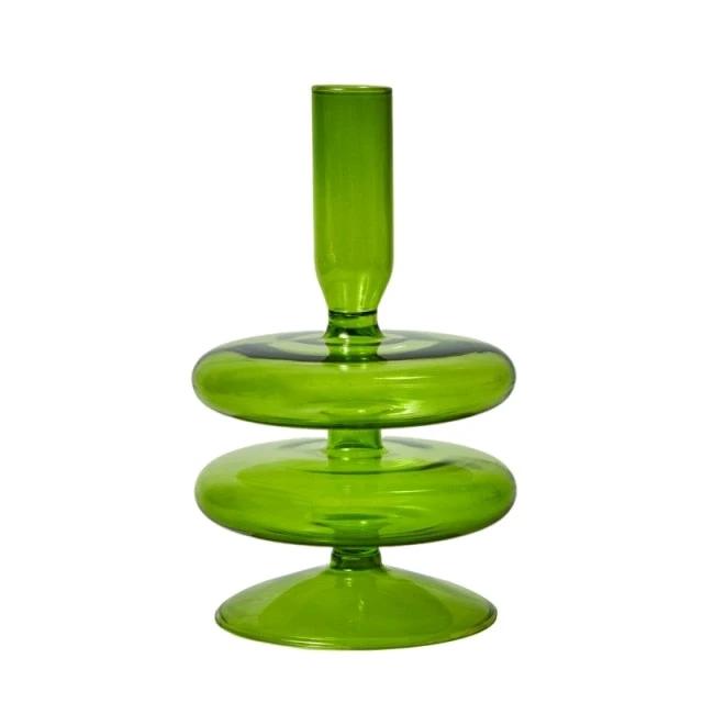 Modern Glass Candleholder-Lime by Bowlift