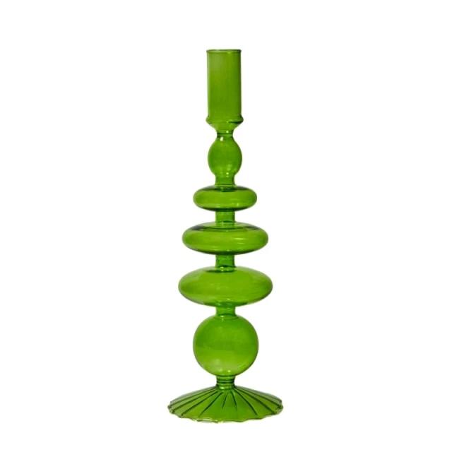 Modern Glass Candleholder-Lime by Bowlift