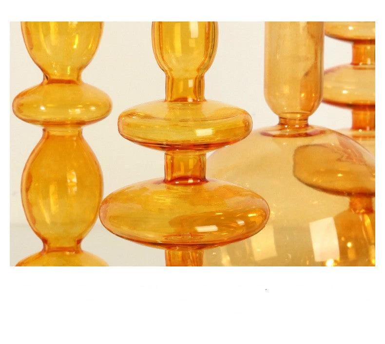 Modern Glass Candleholder-Orange by Bowlift