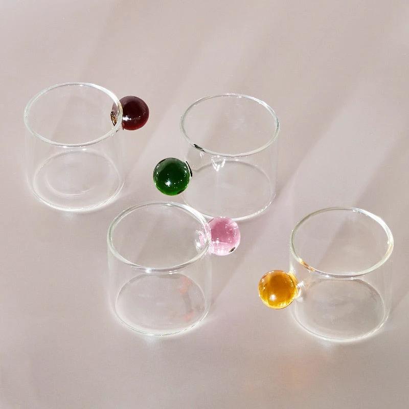 Globe Handle Glass Espresso Cup by Bowlift