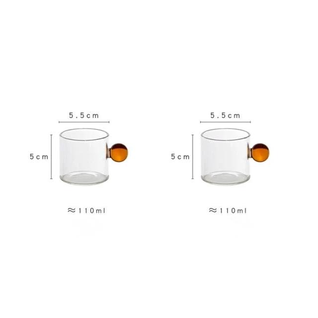 Globe Handle Glass Espresso Cup by Bowlift