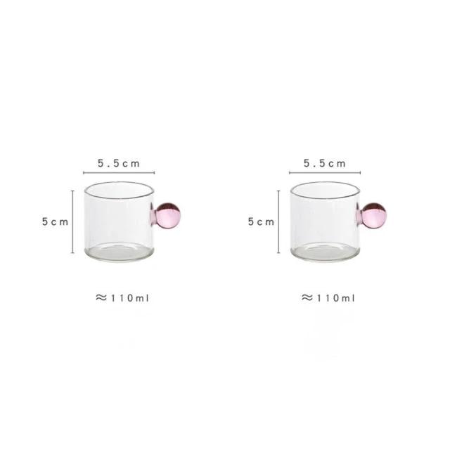 Globe Handle Glass Espresso Cup by Bowlift
