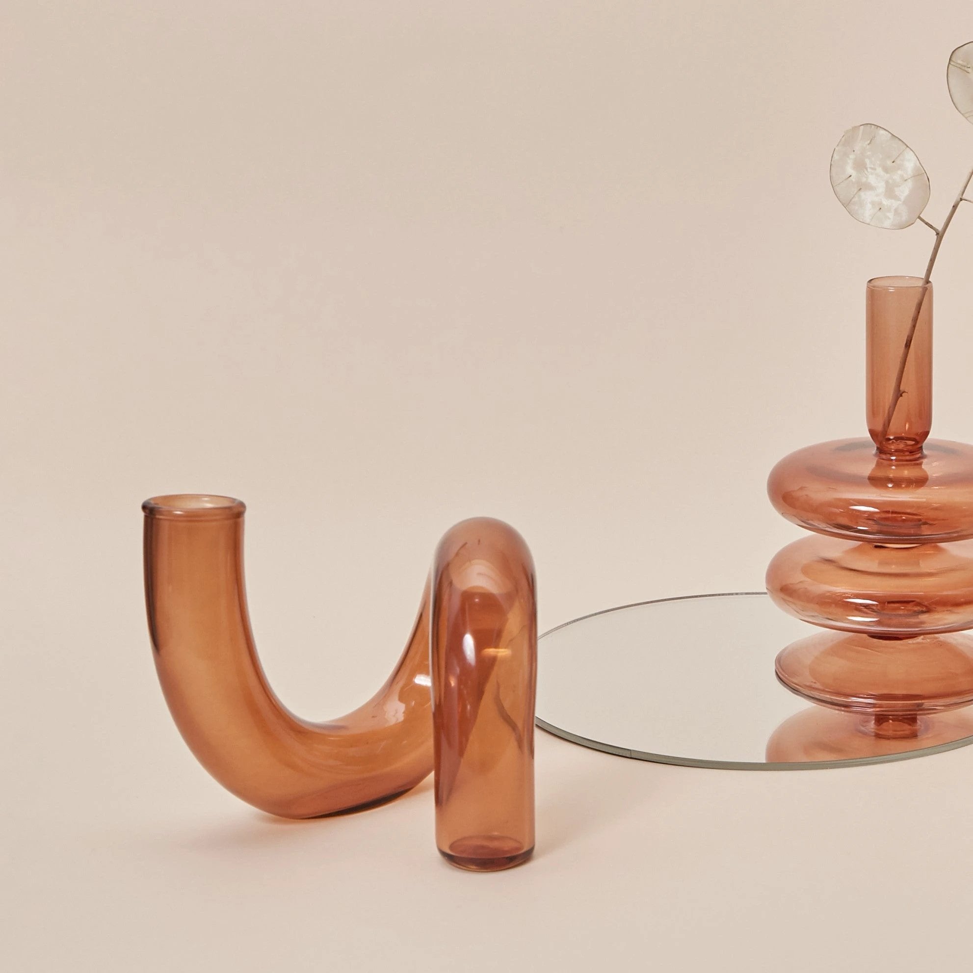 Modern Glass Candleholder-Brown by Bowlift