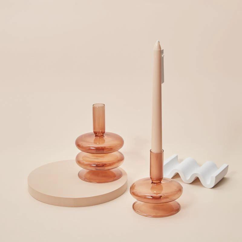 Modern Glass Candleholder-Brown by Bowlift
