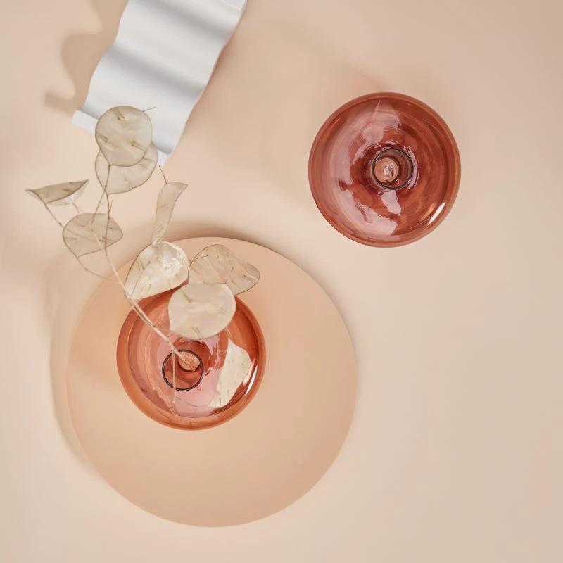 Modern Glass Candleholder-Brown by Bowlift