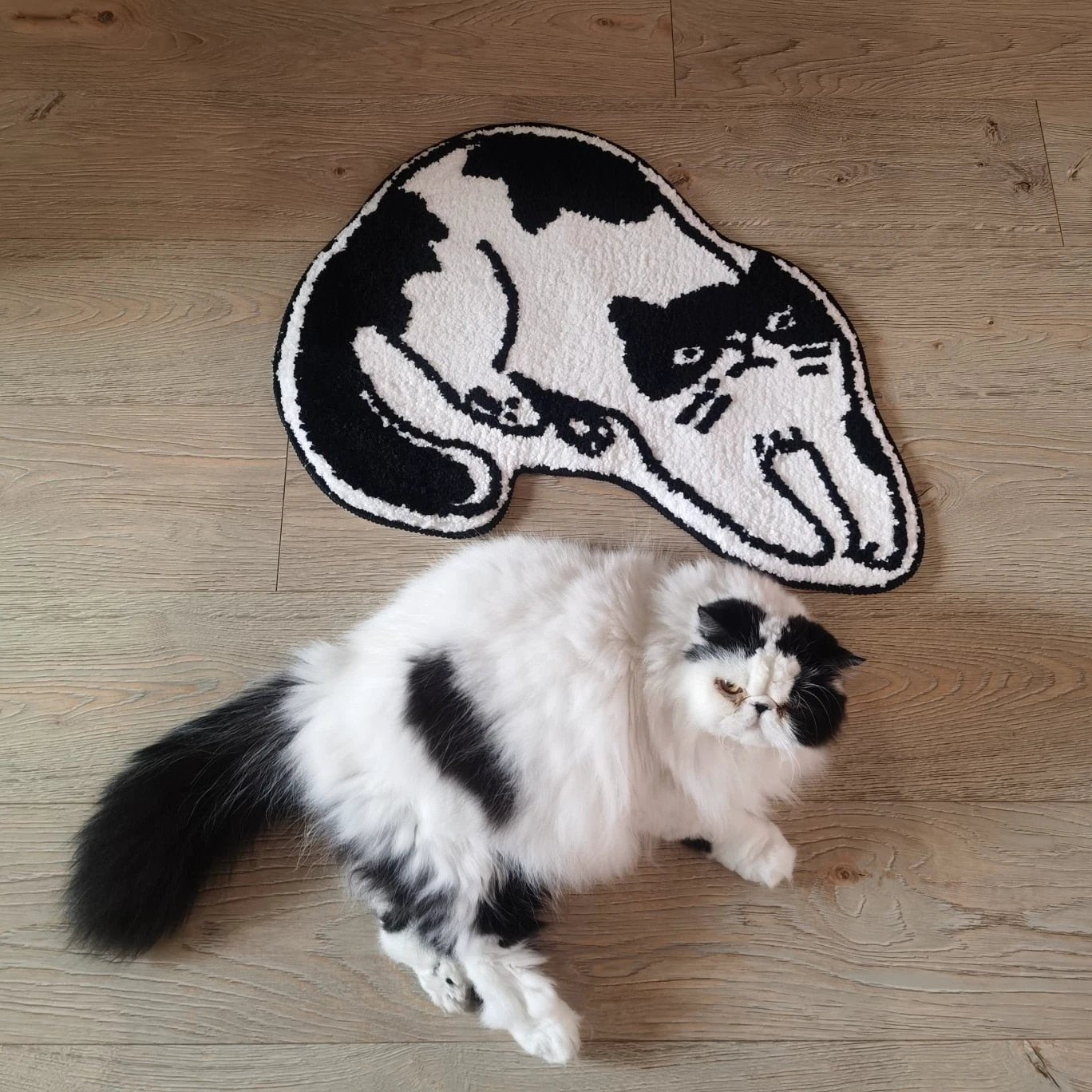 Black & White Cat Bath Mat by Bowlift