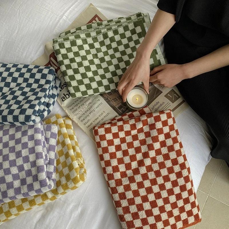 Colourful Checkerboard & Stripe Towels by Bowlift