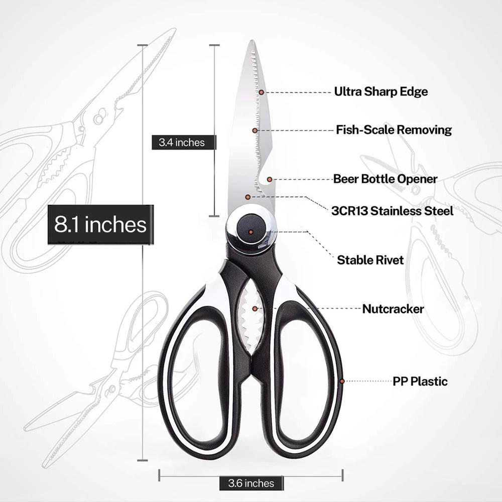 Multipurpose Kitchen Scissor with Bottle Opener by BowLift