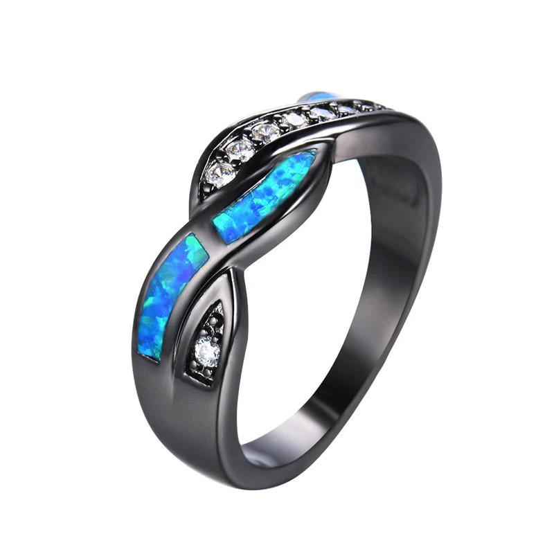 Ocean Blue Fire Opal Ring by Bowlift