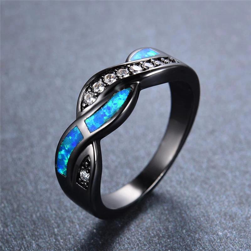 Ocean Blue Fire Opal Ring by Bowlift
