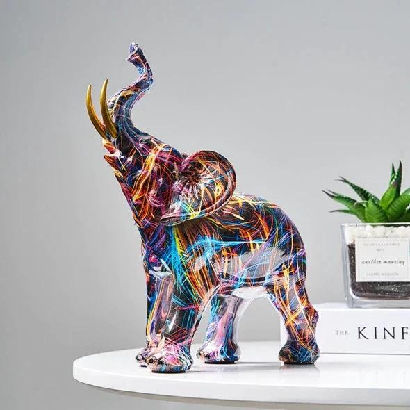 VibrantTrunk – Modern Elephant Art Sculpture Bowlift by Bowlift