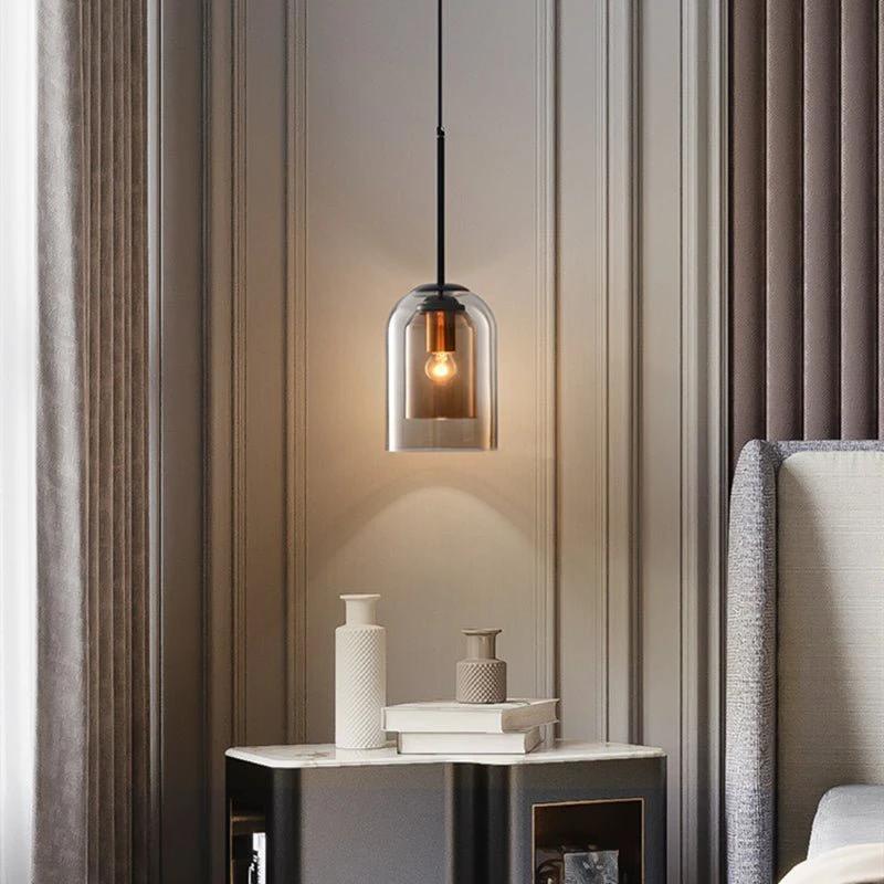 Double glass pendant light Bowlift by Bowlift