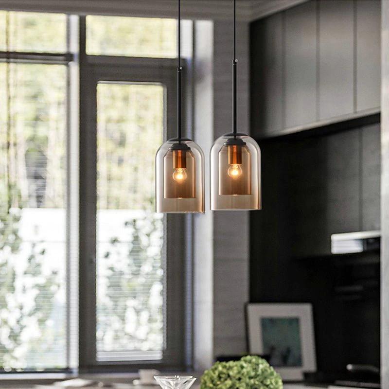 Double glass pendant light Bowlift by Bowlift