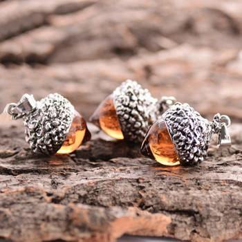 Glass Acorn Necklace by Bowlift