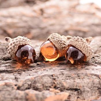Glass Acorn Necklace by Bowlift