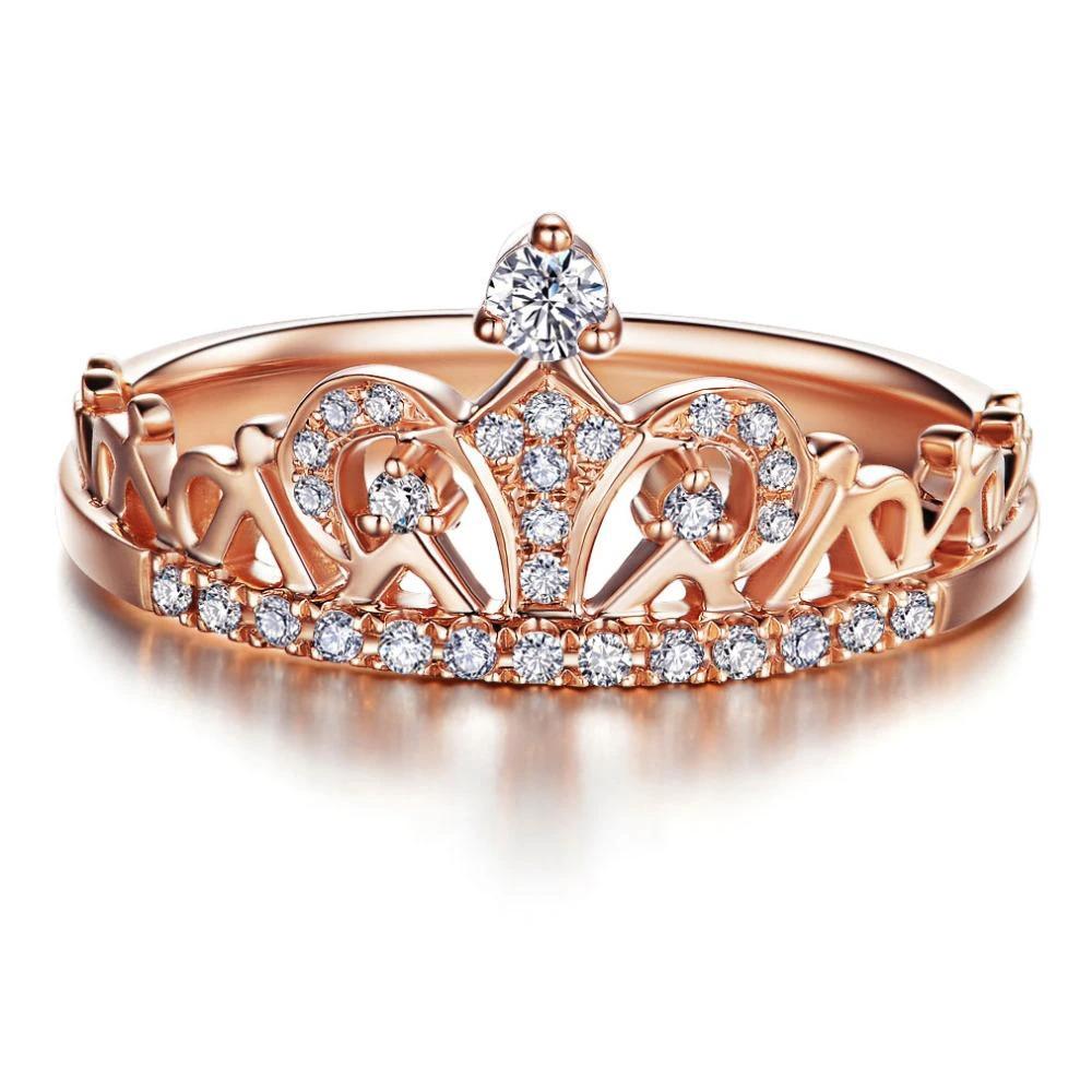 Rose Gold Round Cut Ring by Bowlift