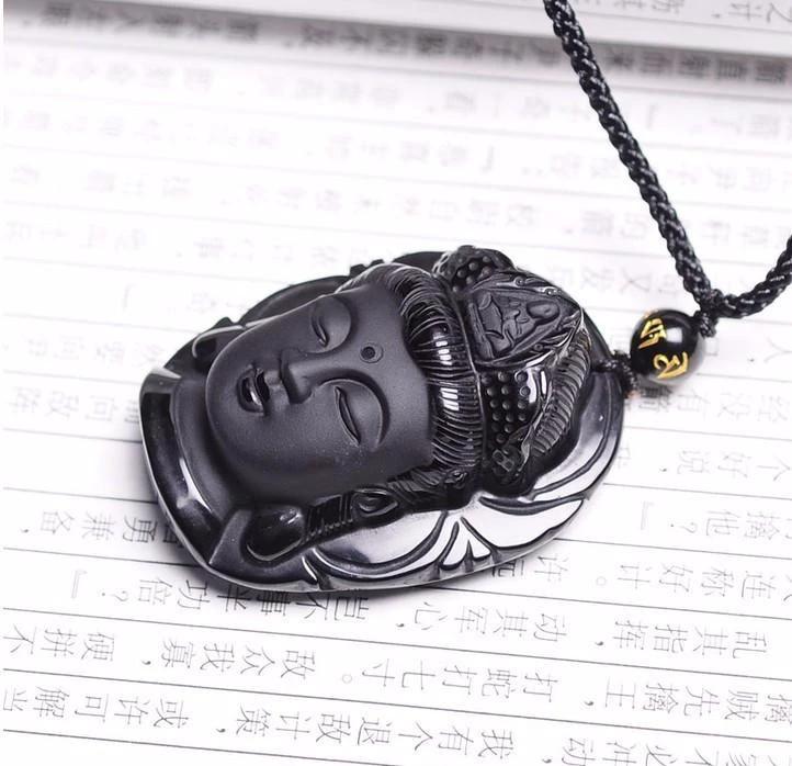 Obsidian Buddha Amulet by Bowlift