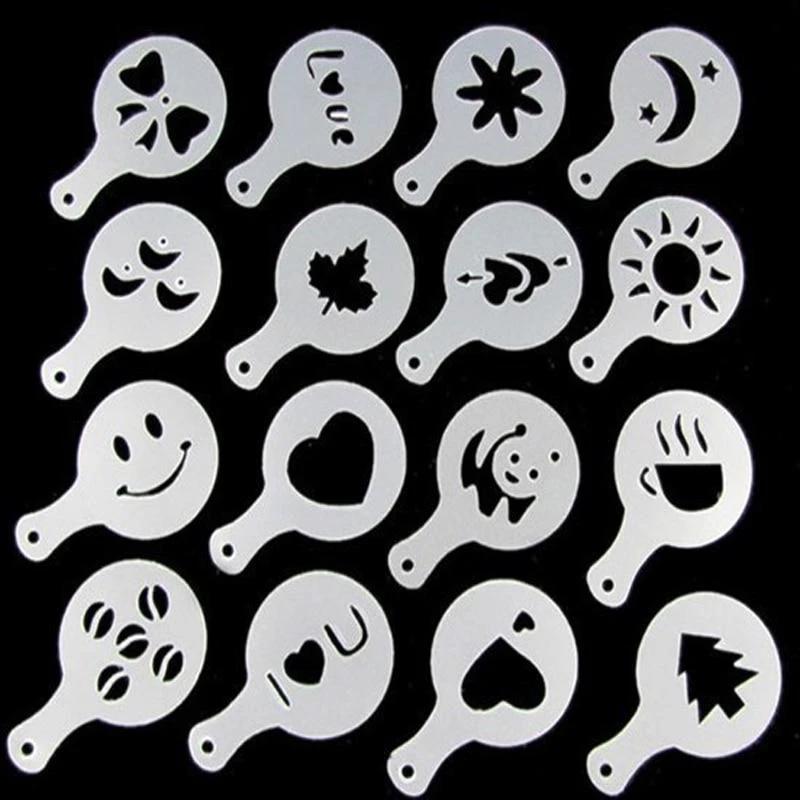 Latte Stencil Kit - 16 Piece Set by Bowlift