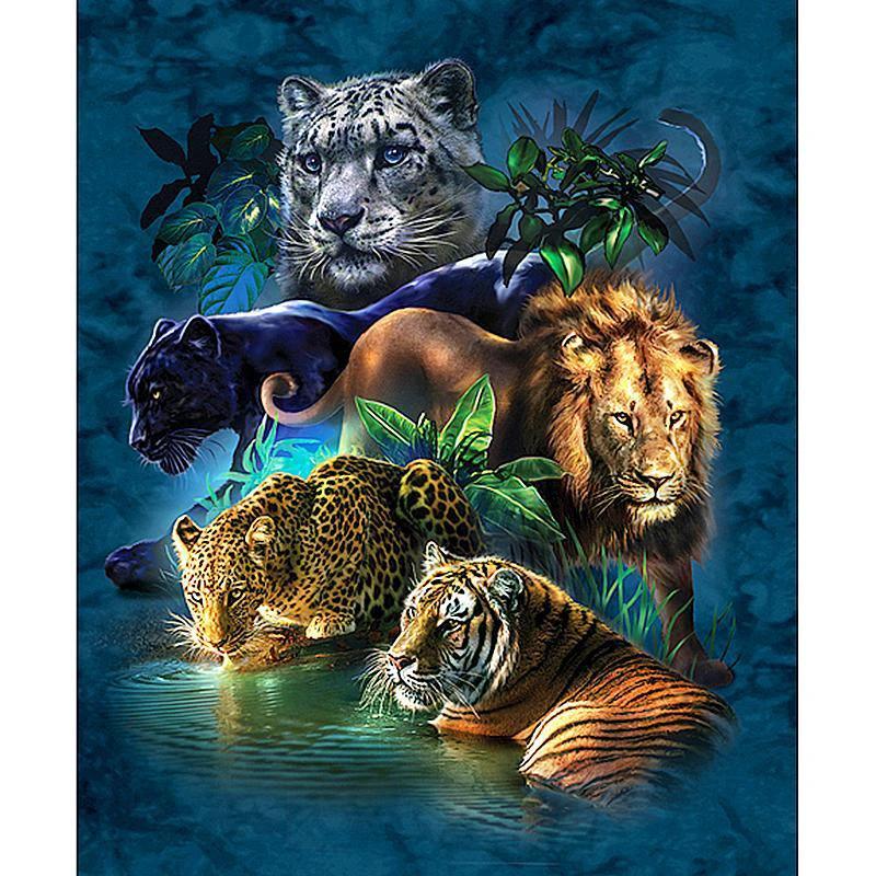 Powerful Big Cats - GemPaint Kit by Bowlift