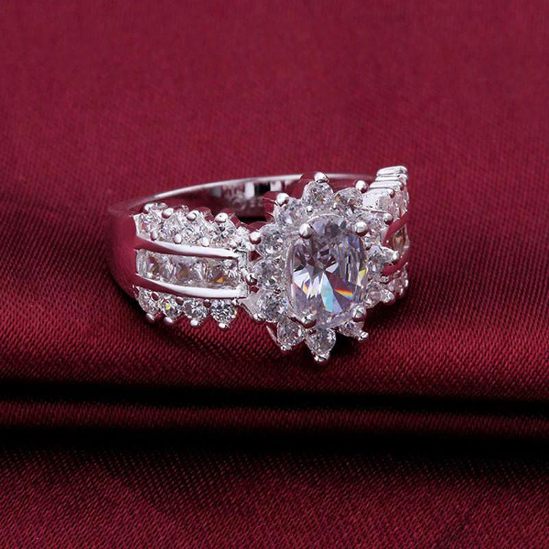 Silver Crystal Ring by Bowlift