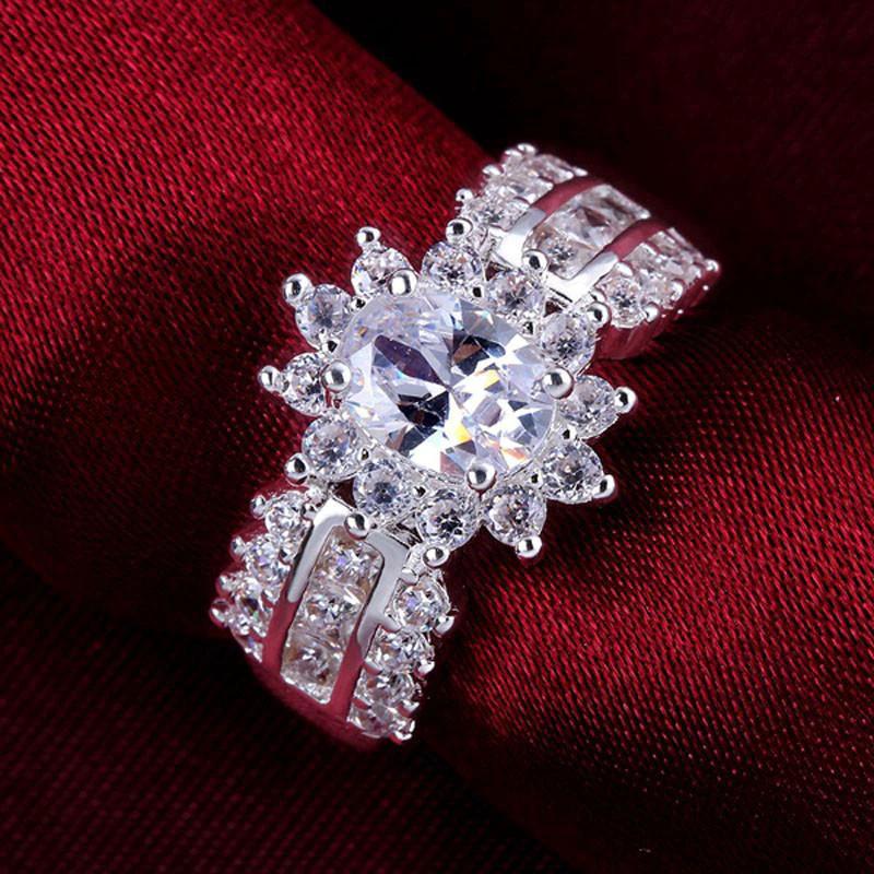 Silver Crystal Ring by Bowlift