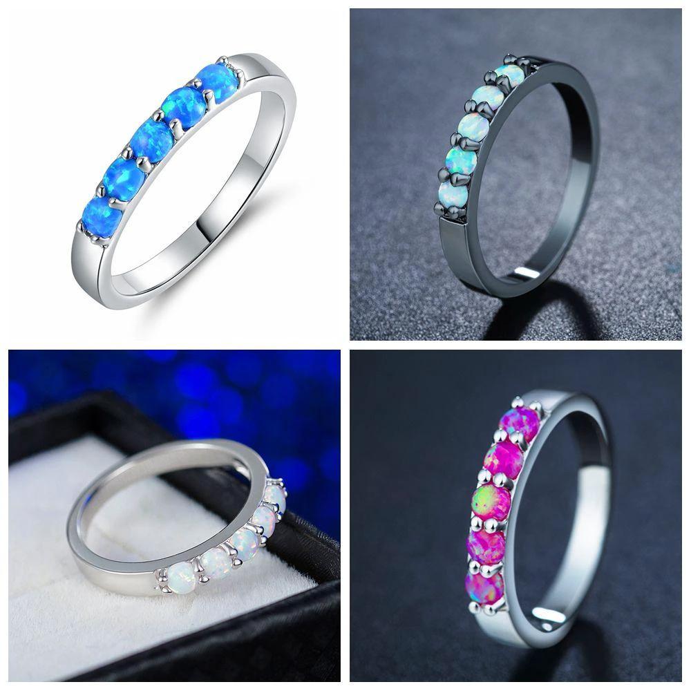 Simple Colored Fire Opal Rings by Bowlift