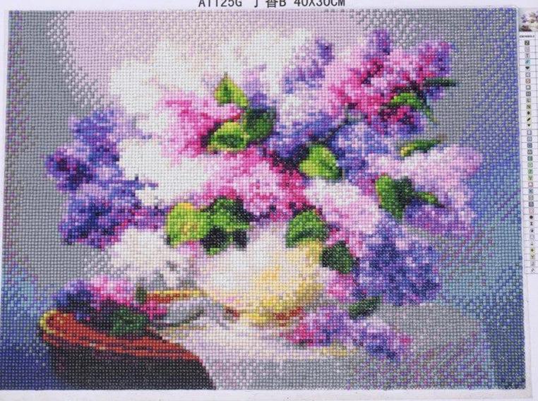 Purple Flowers - GemPaint Kit by Bowlift