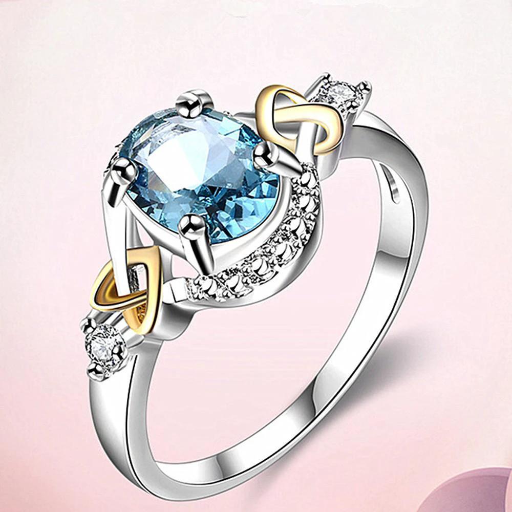 Silver Plated Alloy Crystal Ring by Bowlift