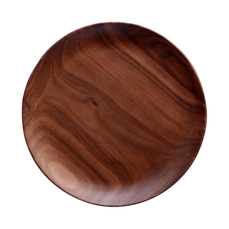 Hand-Made Round Natural Wooden Plates by Bowlift