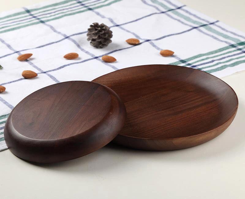 Hand-Made Round Natural Wooden Plates by Bowlift